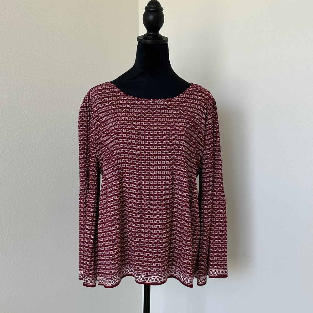 Max Studio Burgundy Patterned Blouse
